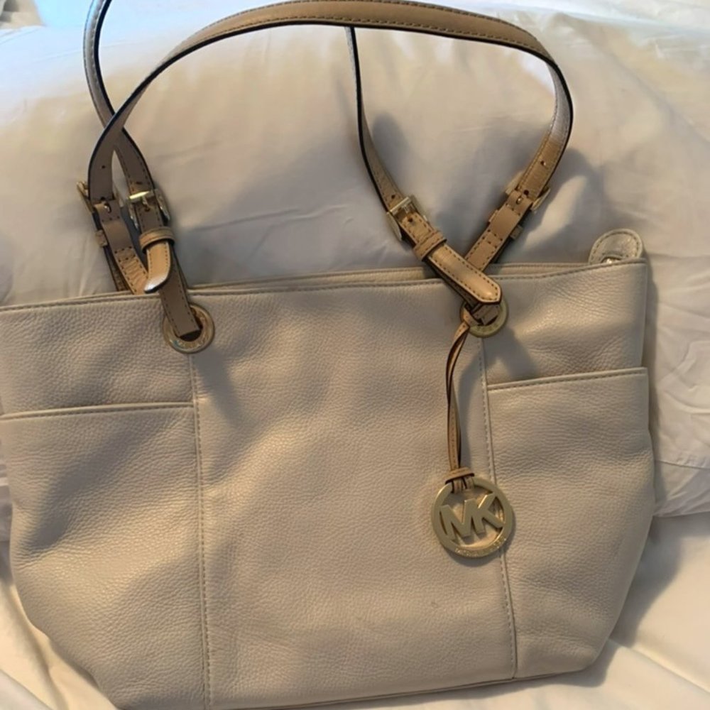 Cream Michael Kors Purse